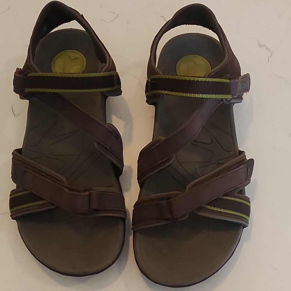 Vionic Sandals with Brown and Yellow Straps
